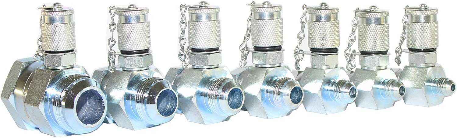 XZT JIC37 7 Pack Hydraulic Swivel Run tees,hydrulic tee Connector,Tester Coupling Set for Hydraulic System, Excavator Construction Machinery