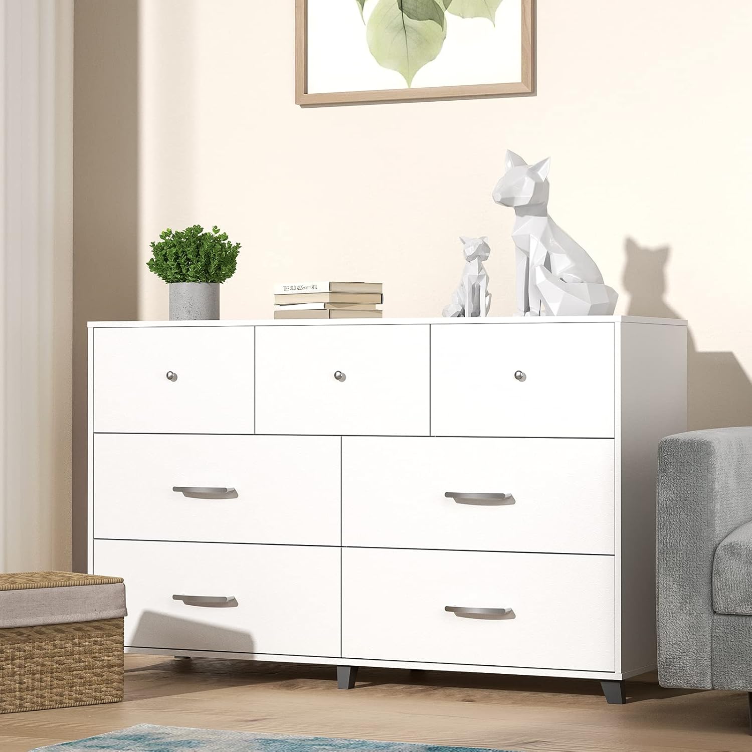 Soft Shell Bedroom Dresser, Black Chest of Drawers for Bedroom, Vertical Dresser, Bedroom Furniture (6-Drawer, Black)