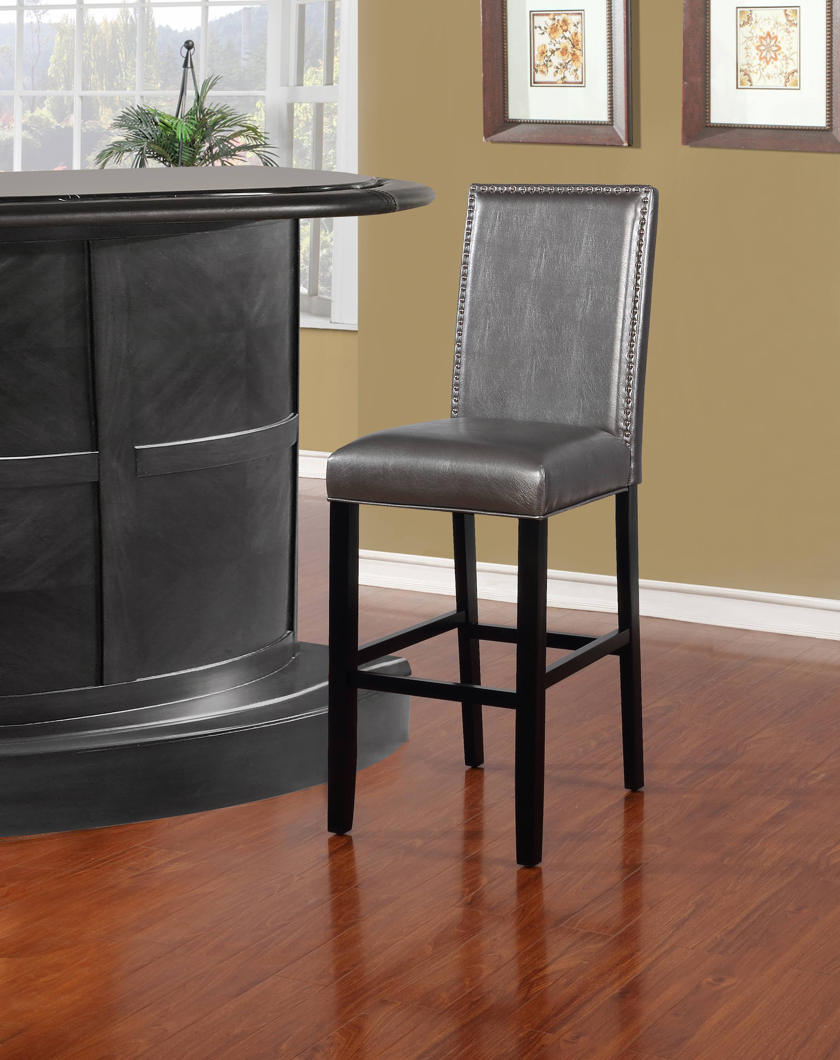 Linon Home Linon Stevie Pewter Bar Stool, Black