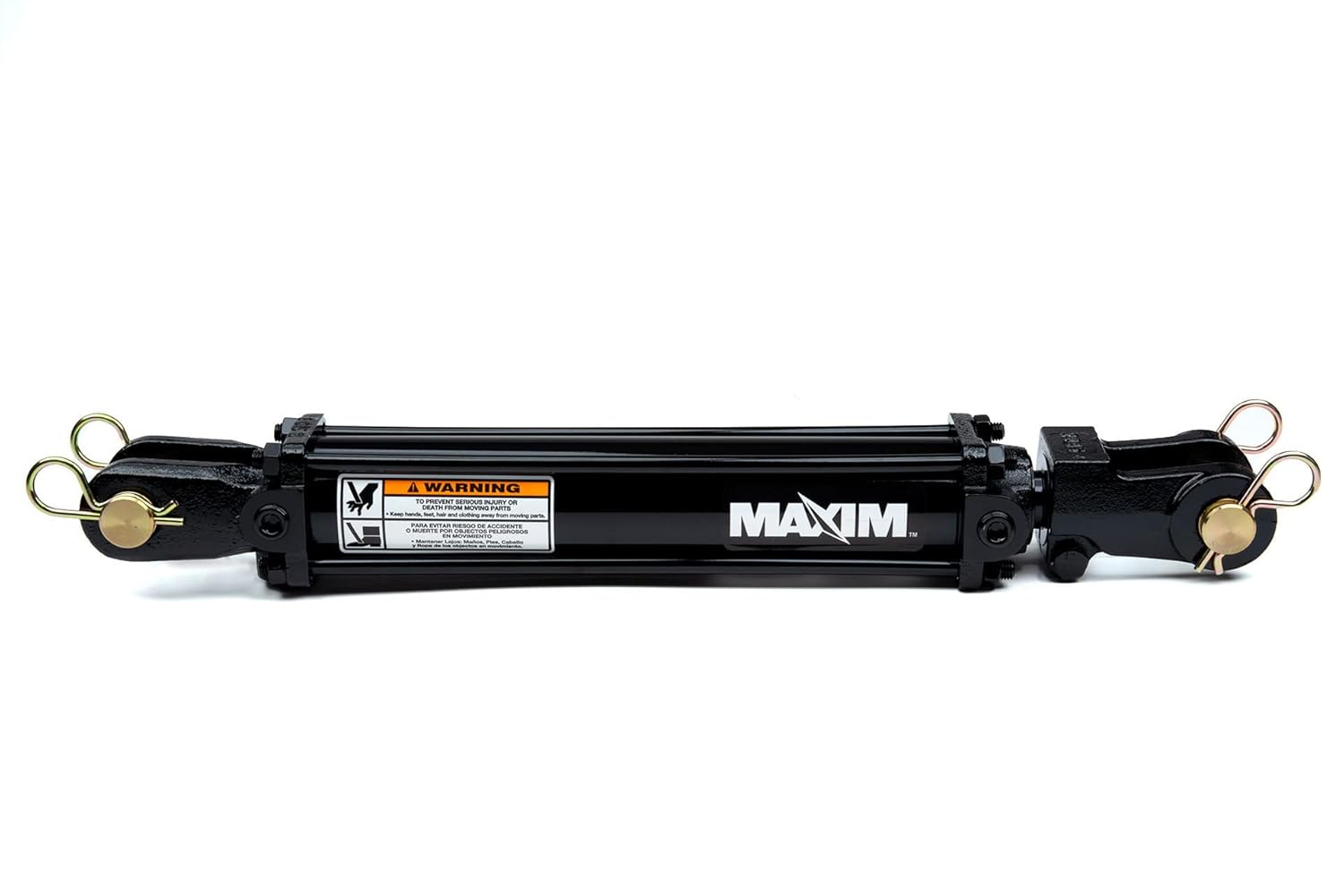 Maxim TC Double Acting Hydraulic Tie Rod Cylinder - 2 Bore Hydraulic Cylinder - Tie-Rod Cylinder for Double Acting Applications - 2&rdquo; Bore, 24&rdquo; Stroke, 2500 PSI, 34.25'' Retracted - 3/8 NPT Ports