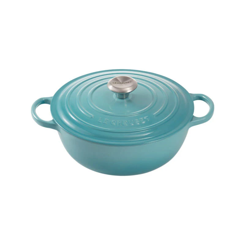 Le Creuset Cast Iron Soup Pot with Black Interior 26 cm Teal