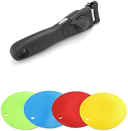 Abizoe 12 Piece Non-Stick Cookware Set Non-Stick Pans and Pots with Removable Handles, Space Efficient Excellent for RVs and Compact Kitchen (Black 12 pieces)