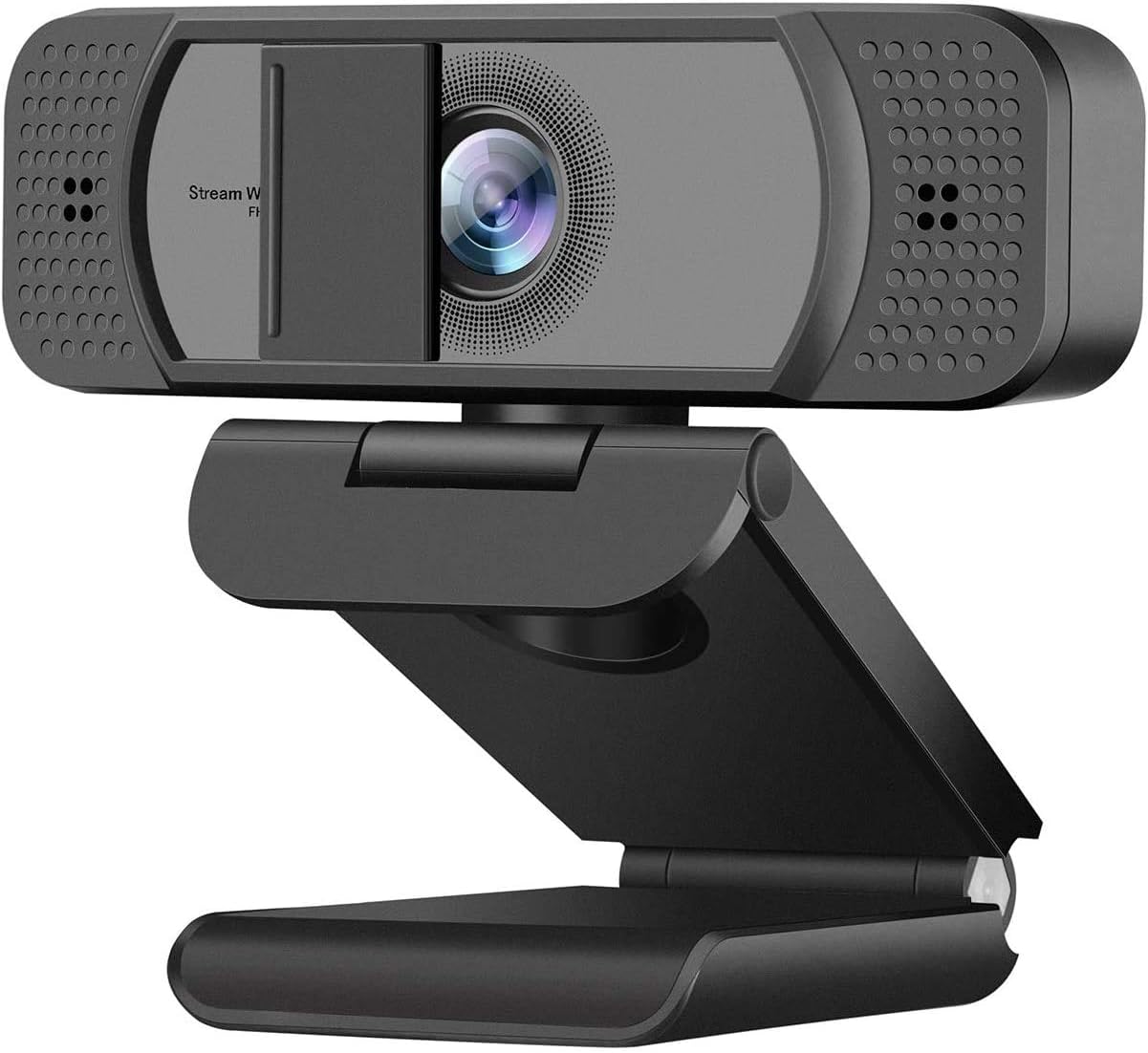 Webcam HD 1080p-Streaming Webcam with Privacy Cover for Desktop Computer PC,100° Wide-Angle View with Stereo Microphone, USB Webcam Plug and Play,Low-Light Correction Pack of 2