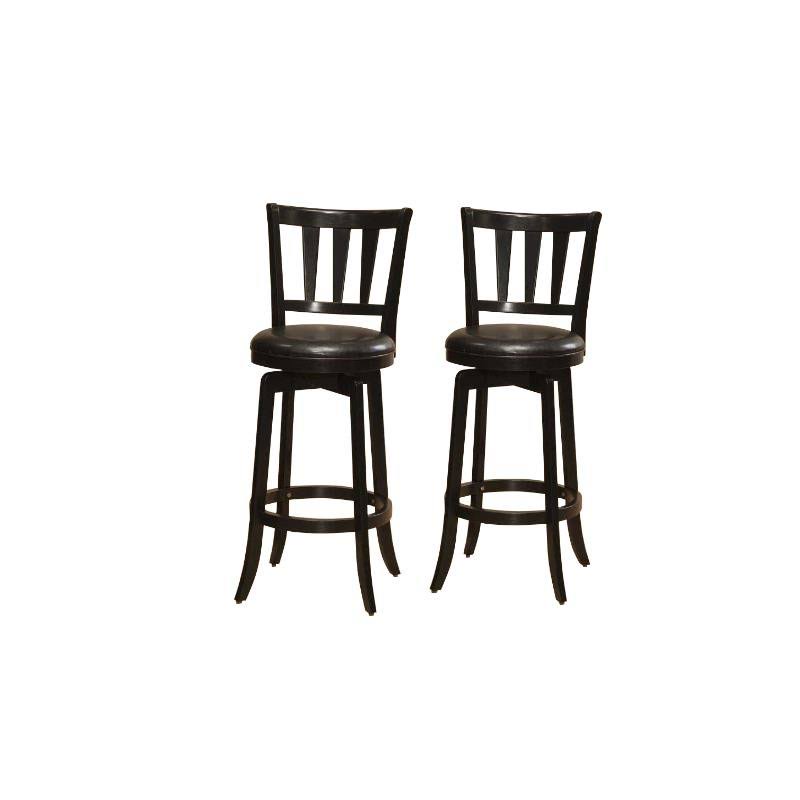 Home Square 29.5x22 Swivel Bar Stool in Black - Set of 2