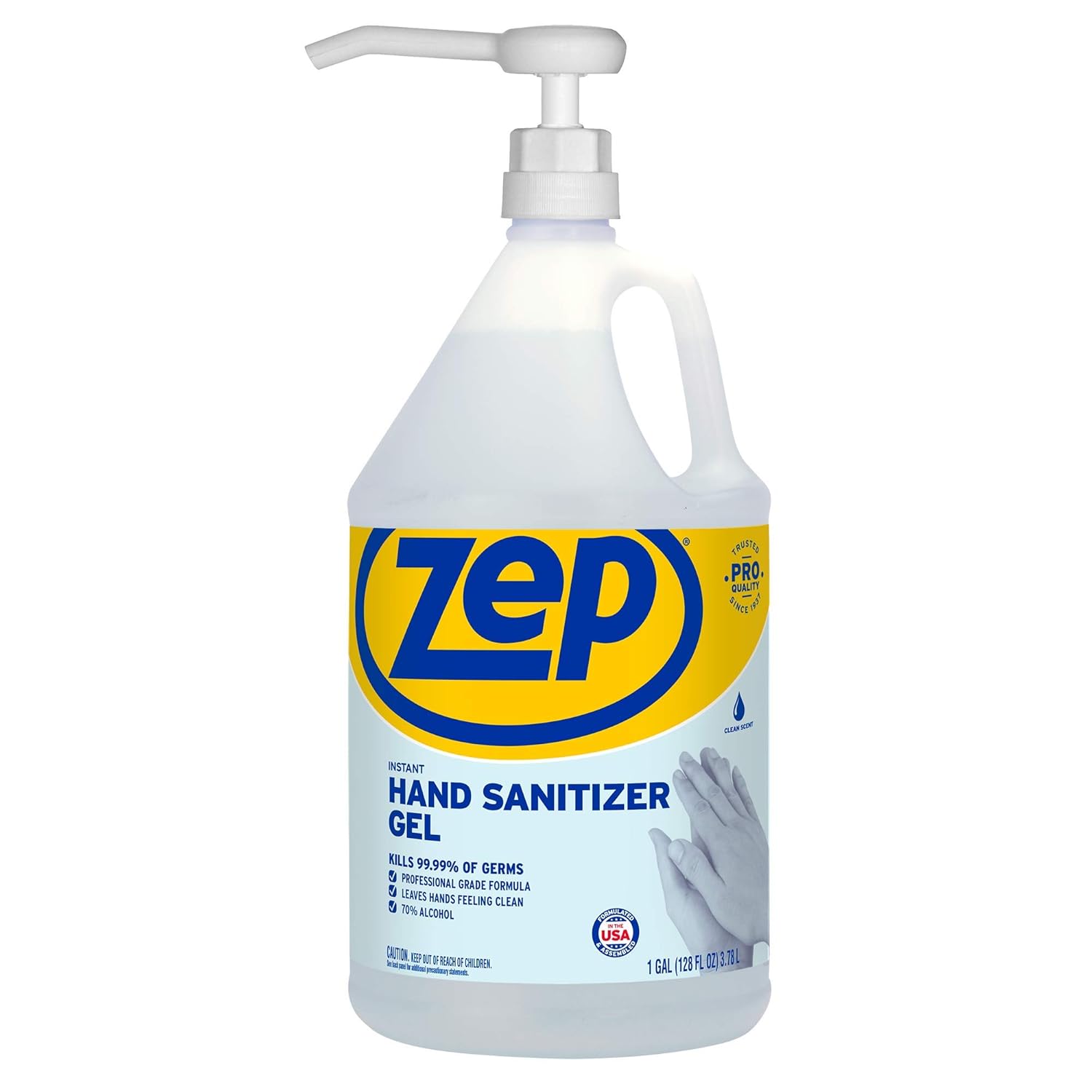Zep Instant Hand Sanitizer Gel 70% Alcohol (1 Gallon Case of 4) - Made in the USA - Backed by the Good Housekeeping Seal (ZUIHSG128P) Pack of 2