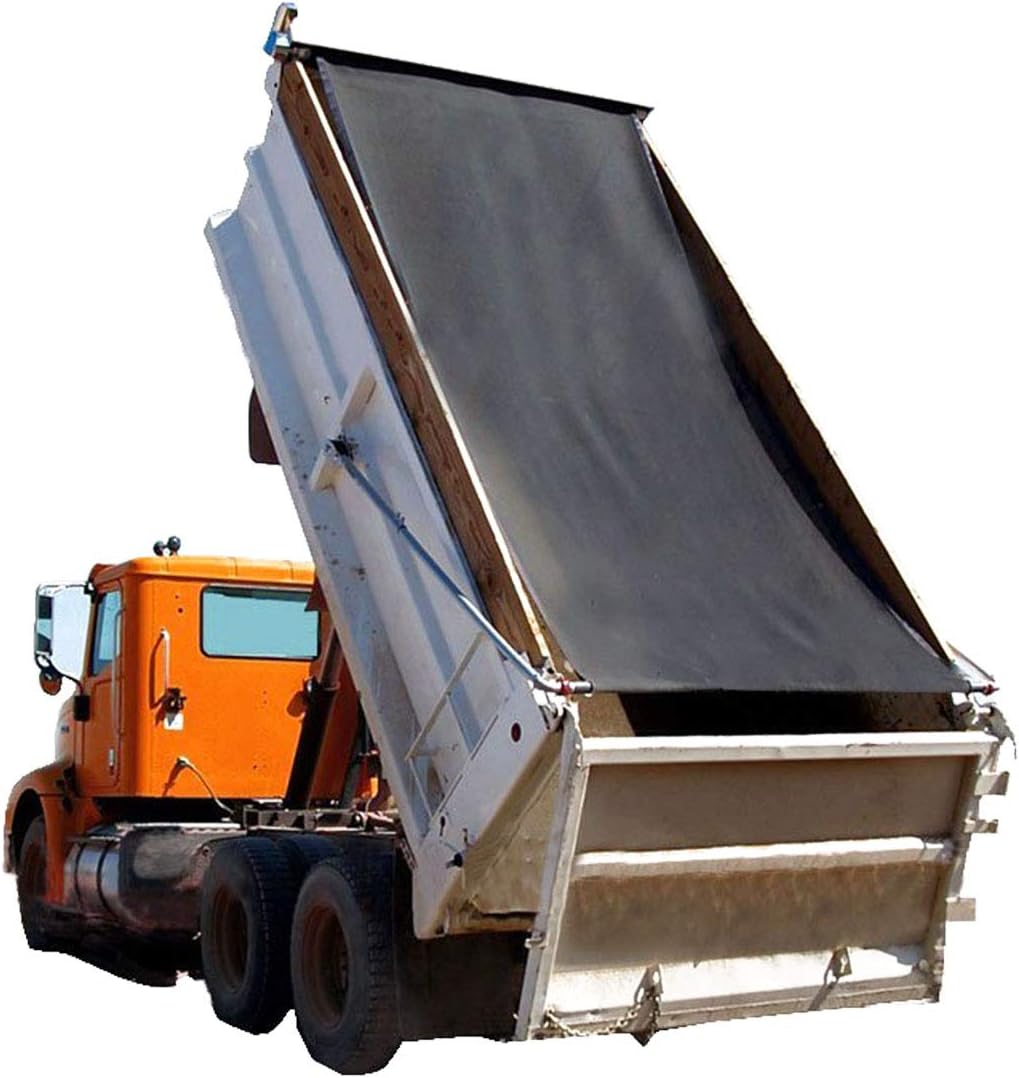 Dump Truck Mesh Tarp 7'X20' - Black Tentproinc Heavy Duty Cover with 6'' Pocket Reinforced Double Needle Stitch Webbing Ripping Tearing Stop, No Rust Thicker Brass Grommets -3 Years Limited Lasting