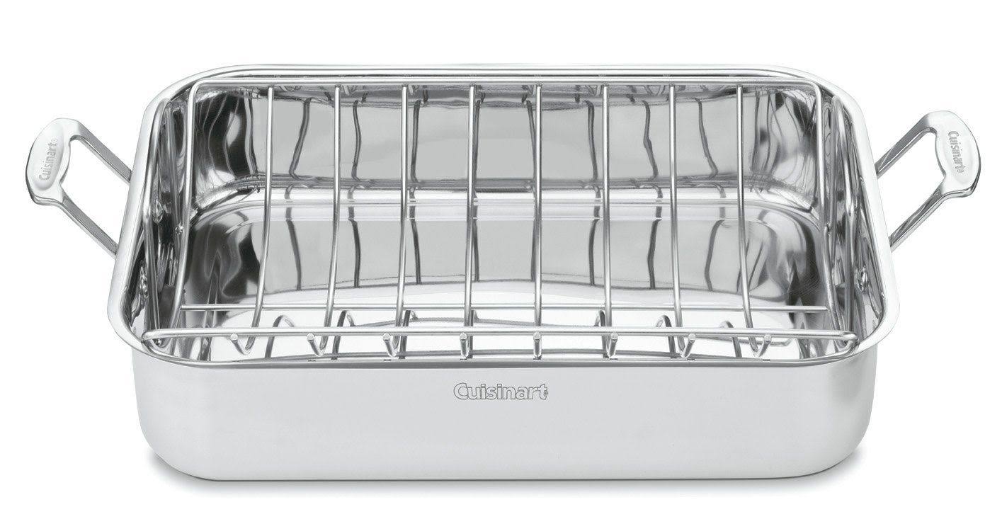 Cuisinart Chef's Classic Stainless 16-inch Rectangular Roaster with Rack