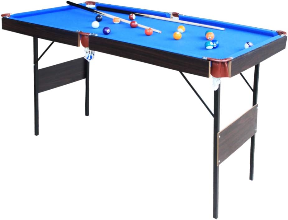 IFOYO Billiard Table, 55 Inch Folding Pool Table Steady Modern Space Saving Billiard Table Game for Kids and Adults with Cues, Ball, Chalk, Rack, Brush Included