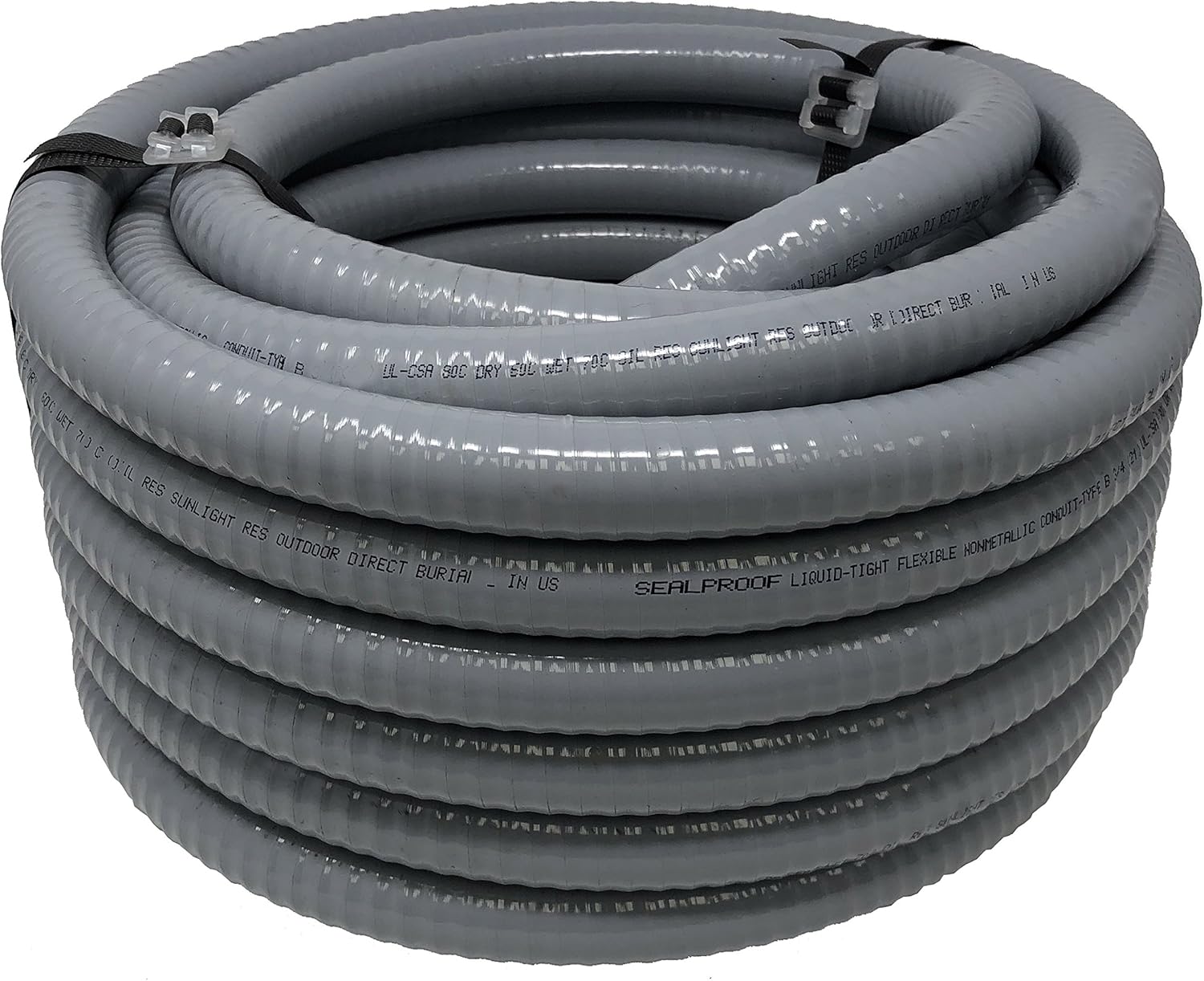 Sealproof 1-Inch Flexible Non-metallic Liquid-Tight Electrical Conduit Type B, UL Listed, 1
