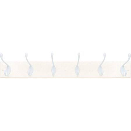 New Amerock 2000325 Classic Hook Rack 27 Inches White Backing 6 White Hooks (Case of 4),1 Each
