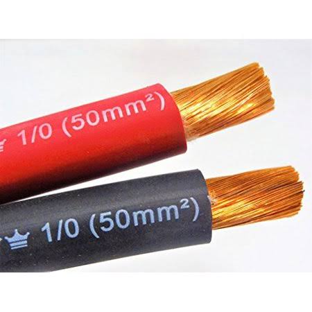 1/0 AWG Excelene Welding Cable Black or Red Made in USA (30 ft, Black)