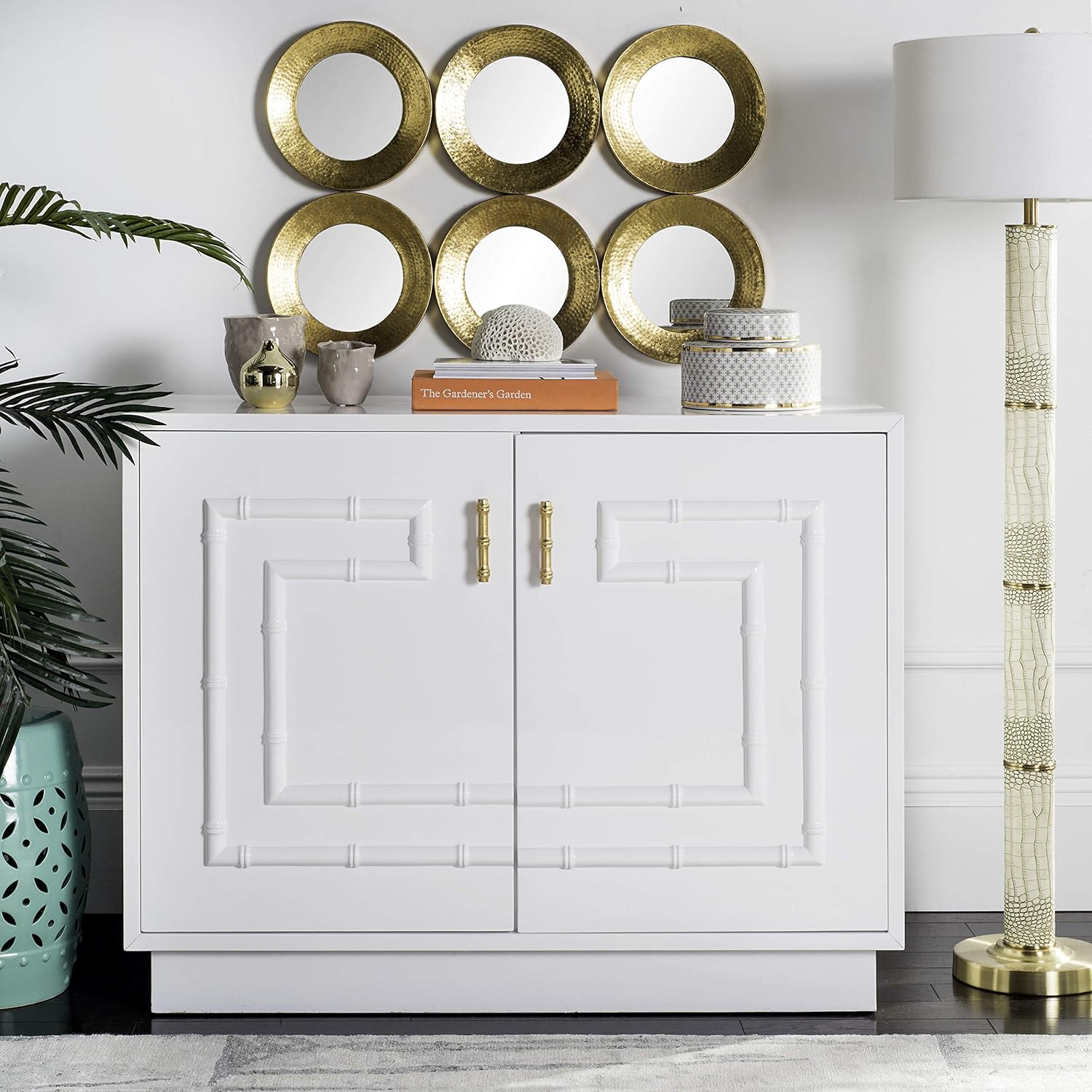 Safavieh Couture Collection Ruben White Lacquer 2-Door Cabinet