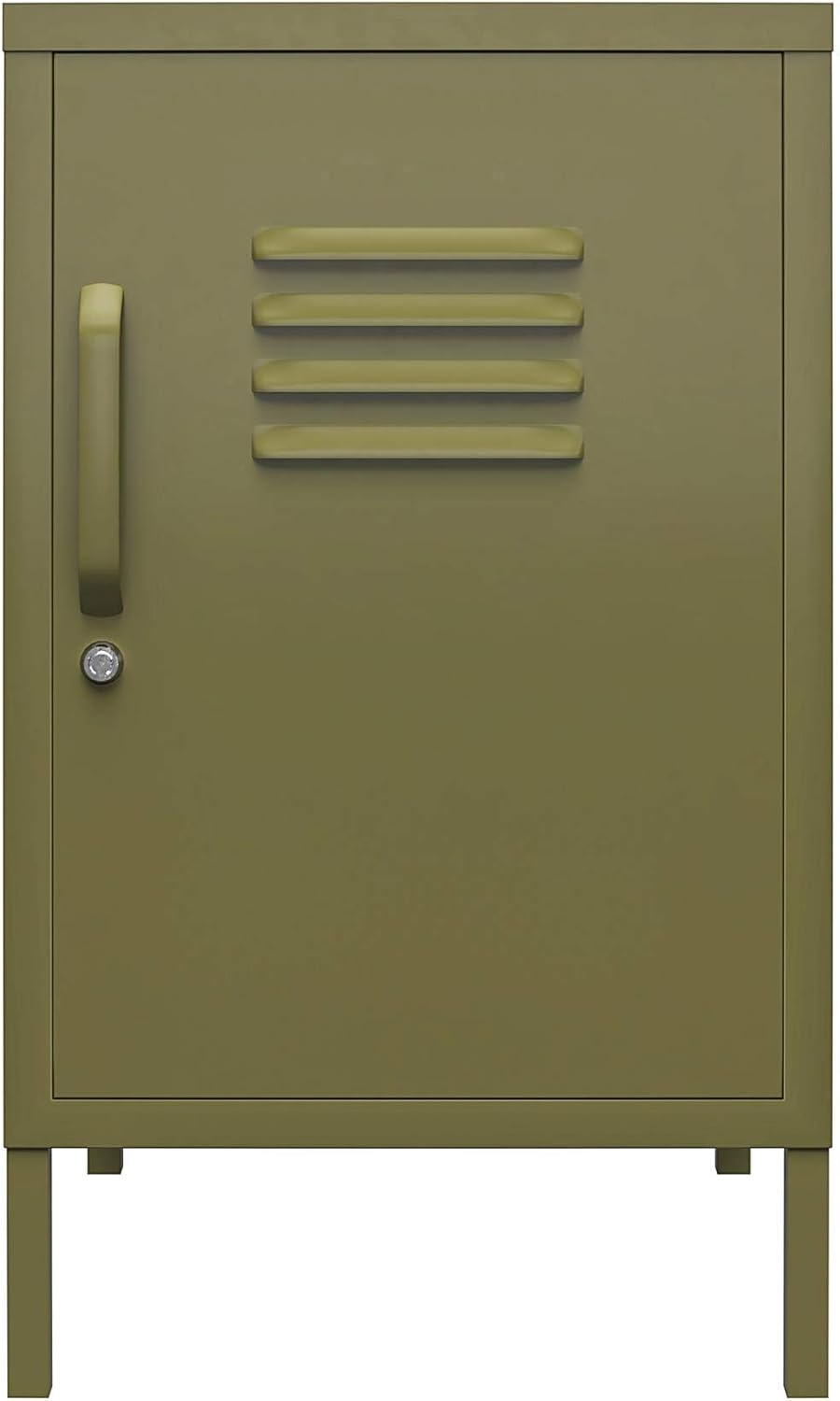 REALROOMS Shadwick Metal Locker End Table, Black