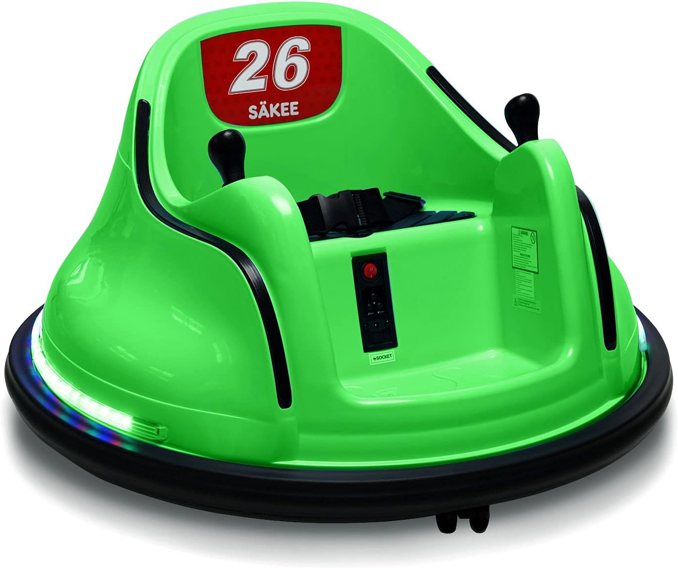 Bumper Car for Kids 12V with Remote Control Flashing Lights Music DIY Stickers for 1.5-6 Years Old Baby Toddlers Electric Ride on Cars Vehicle Toys 66LBS Weight Capacity , Passed ASTM Test