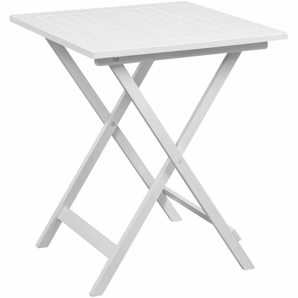 vidaXL Three Piece Bistro Set Balcony White Acacia Wood