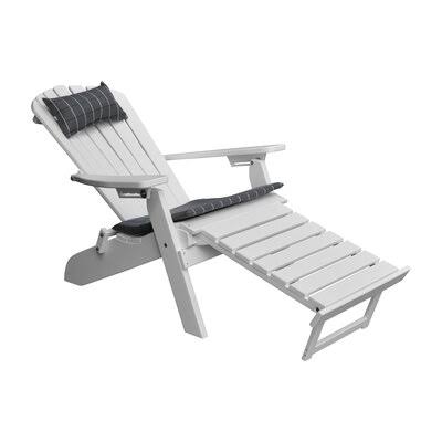 Sperber Plastic Folding Adirondack Chair with Ottoman Red Barrel Studio Color: Bright White