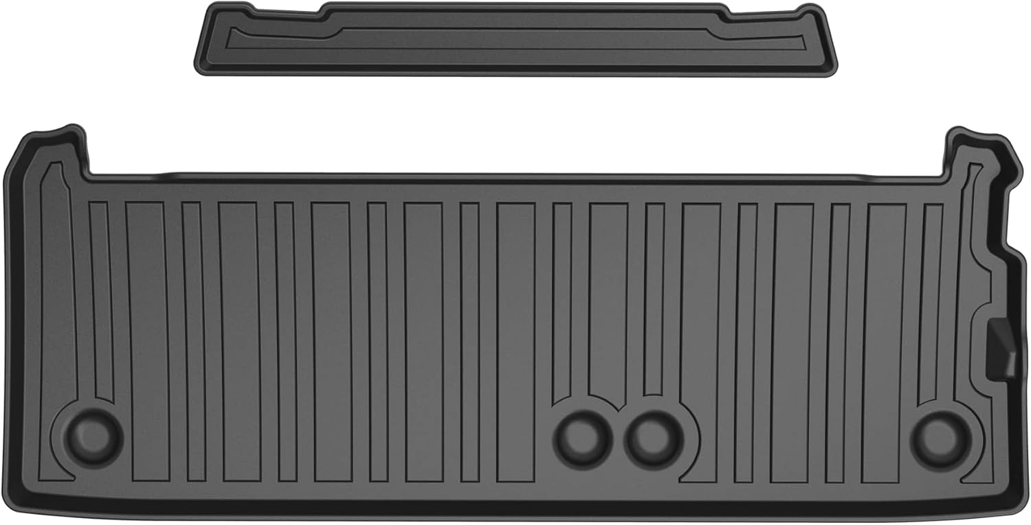 3W Cargo Liner Compatible for Toyota Sienna 2021 2022 TPE All Weather Custom Fit Trunk Mat for 2021 Toyota Sienna ( (NOT for Spare Tire Model ), Black Pack of 2