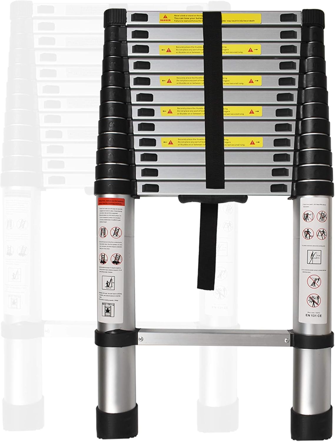 netuera Aluminum Telescopic Extension Ladder Collapsible Ladder, One-Button Retraction Extension Ladder,Multi-Use, 330 lbs Capacity,10.5FT / 3.2M 12.5FT / 3.8M 14.5FT / 4.4M