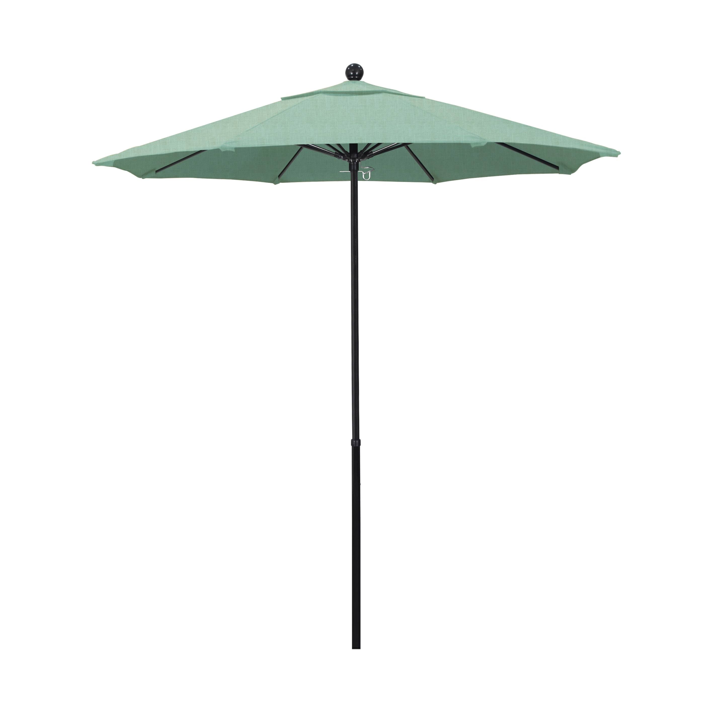 California Umbrella 7.5& Fiberglass Frame, Push Lift System, Black Finish, Sunbrella Fabric, Spectrum Mist