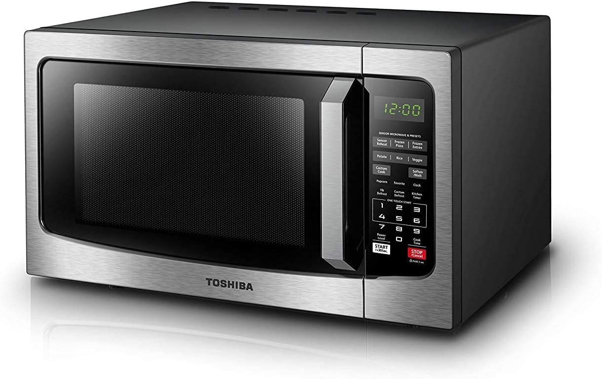 Toshiba EC042A5C-BS Countertop Microwave Oven with Convection, Smart Sensor, Sound On/Off Function and LCD Display, 1.5 CU.FT, Black Stainless Steel
