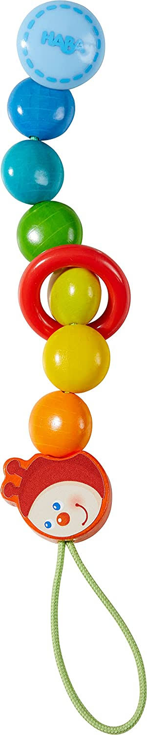 Haba Pacifier Chain Caterpillar | Pacifier Holder Wooden, Newborn Baby Toy | 303755