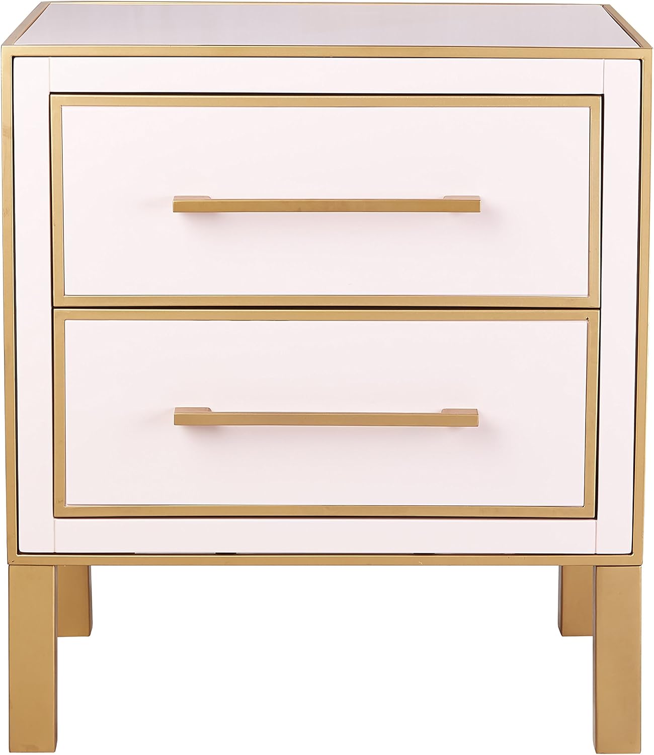 Tov Furniture Emily Collection 2 Drawer Lacquer Side Table, Pink