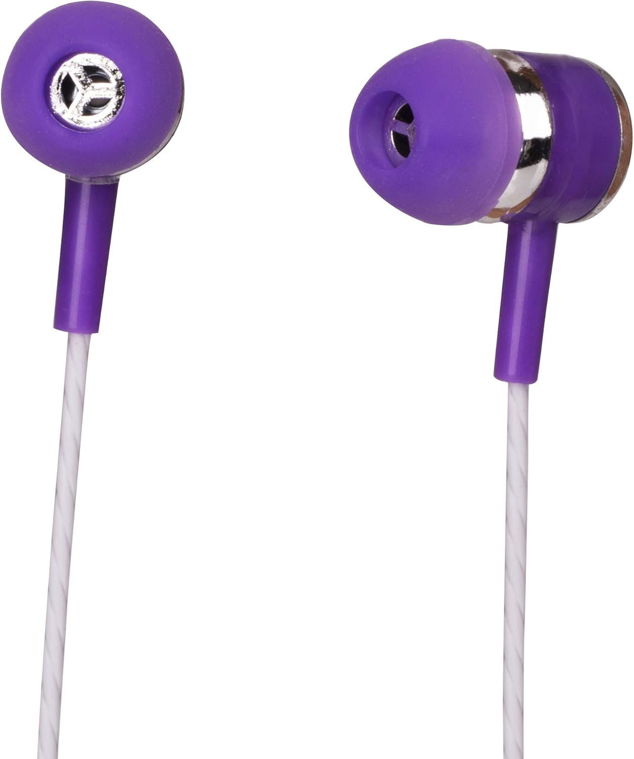 JustJamz Marbles Colorful Earbud Headphones in Bulk 3.5mm Earbuds for Kids and Adults Assorted Colors (100 Packs)