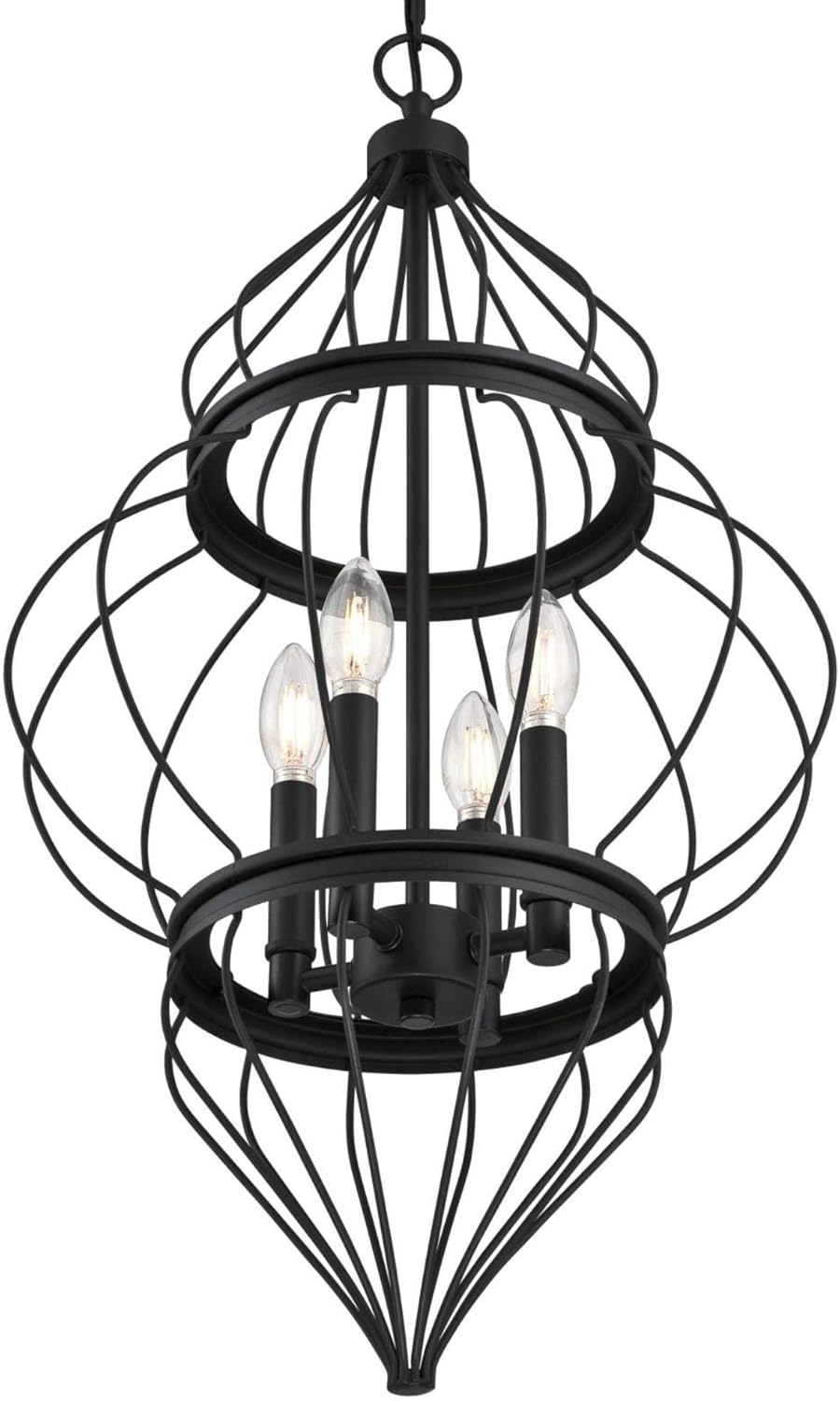 Westinghouse Lighting 6368600 Salma Four-Light Indoor Chandelier, Matte Black Finish