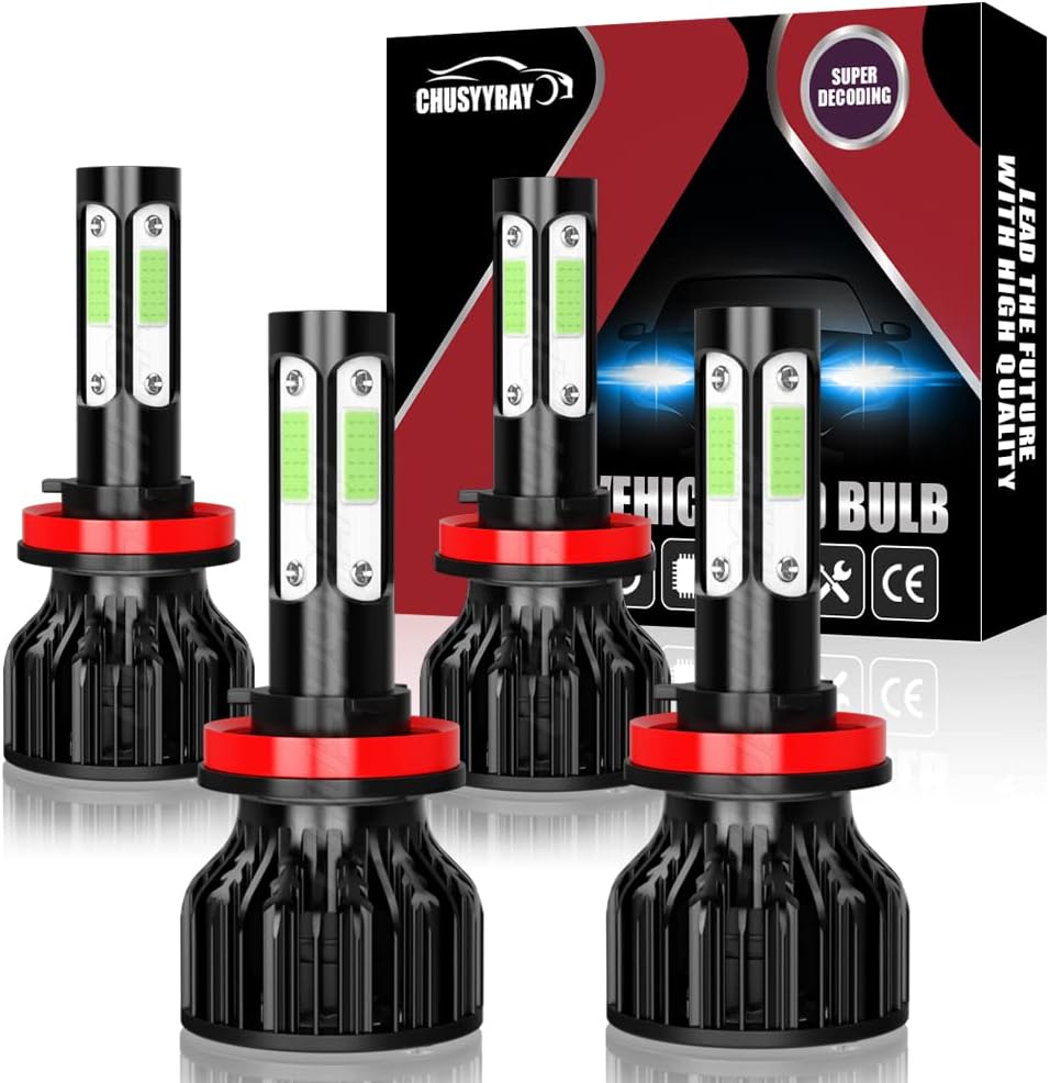 CHUSYYRAY Fit For 2016 2017 2018 2019 TOYOTA TACOMA LED Headlight Bulbs,H9 High Beam and H11 Low Beam,ICE Blue,Pack of 4