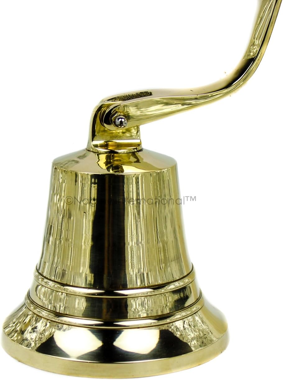 Nagina International Polished Nautical Brass Solid Ship's Bell - Captain Maritime Beach Home Decor Gift (5 Inches) Pack of 2
