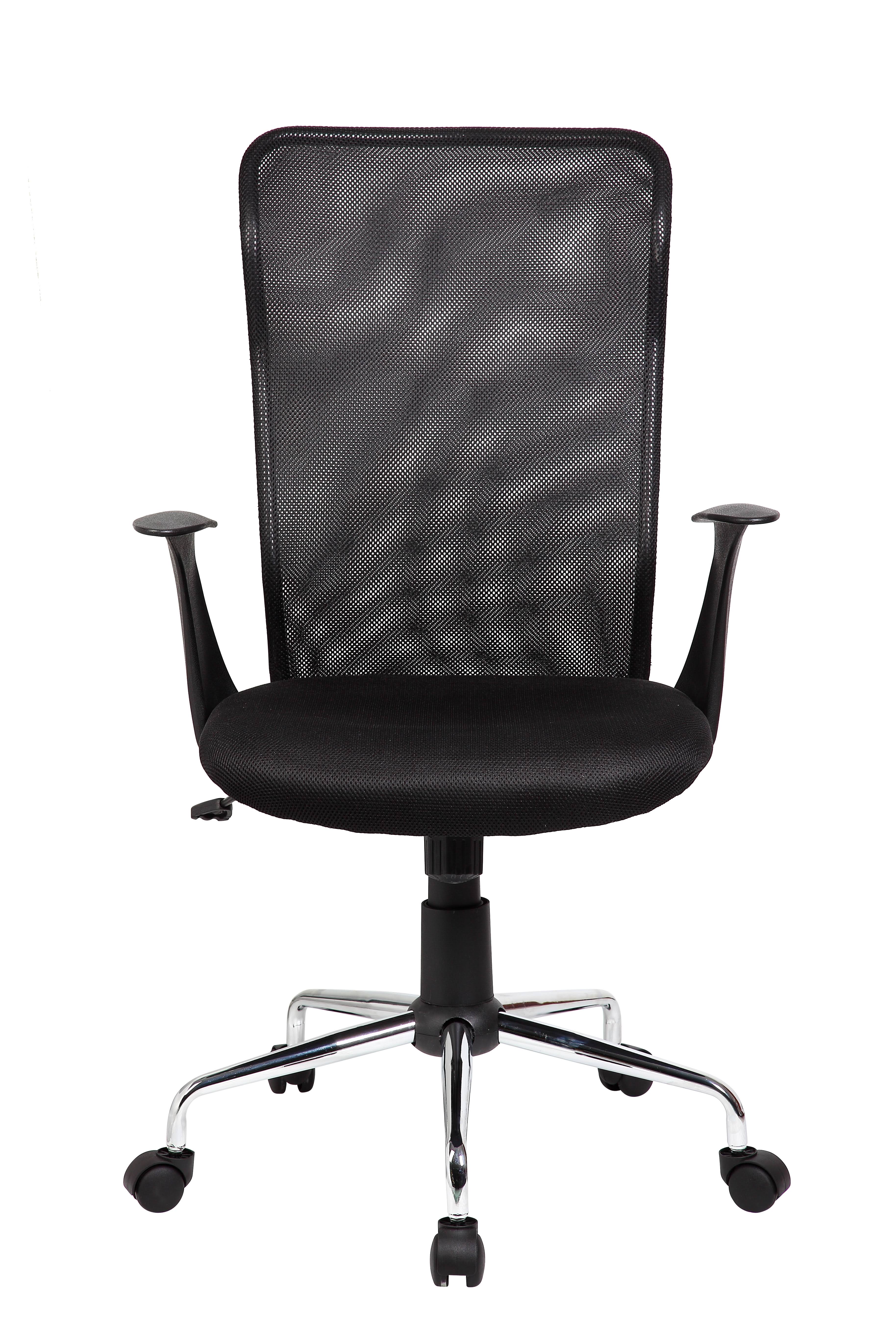 Techni Mobili High-Back Mesh Task Chair with Arms, Black