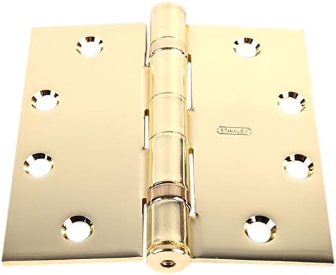 Stanley FBB179 Standard Weight 5 Knuckle Ball Bearing Full Mortise Hinges for Metal Or Wood Doors - Pack of 3 (4