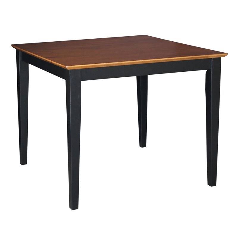 Pemberly Row 30x22 Solid Wood Top Table in Brown and Black