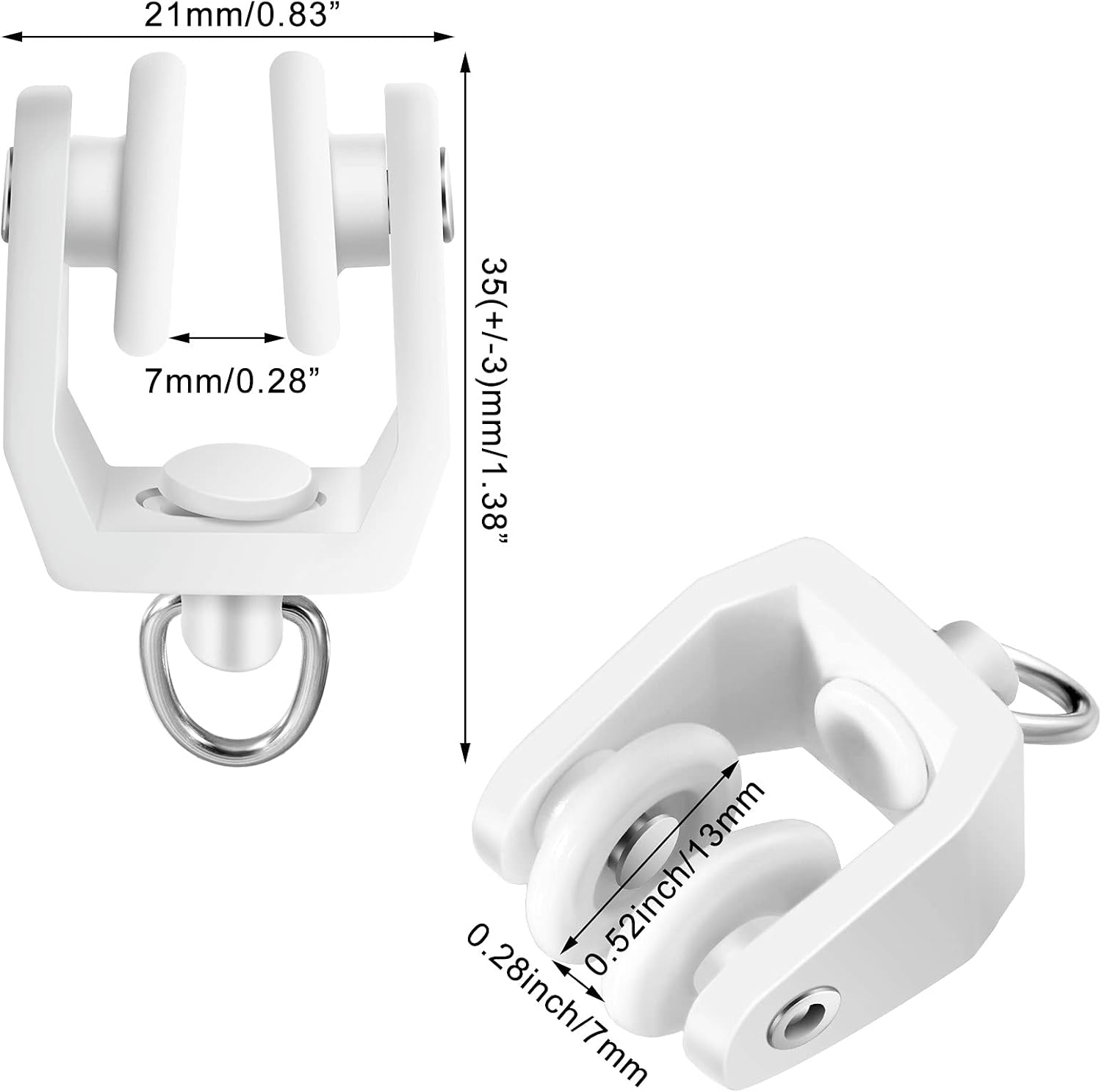 Ceiling Curtain Track Flexible Bendable Curtain Track Rollers Plastic Drapery Rail Sliding Glider for Windows Shower Curtain Tracks, 11 mm (25)