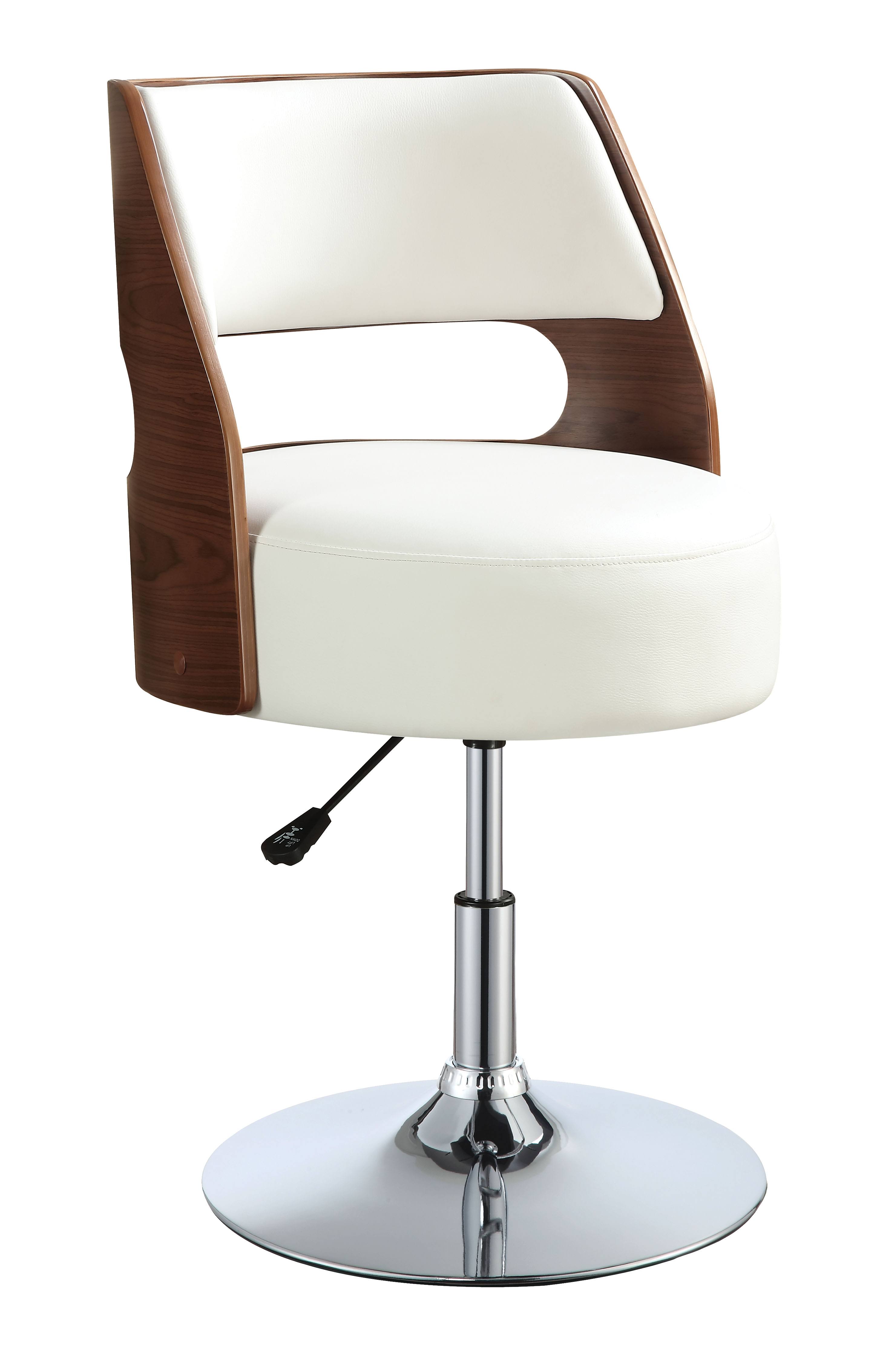 Acme Furniture Camila White Walnut Adjustable Swivel Stool
