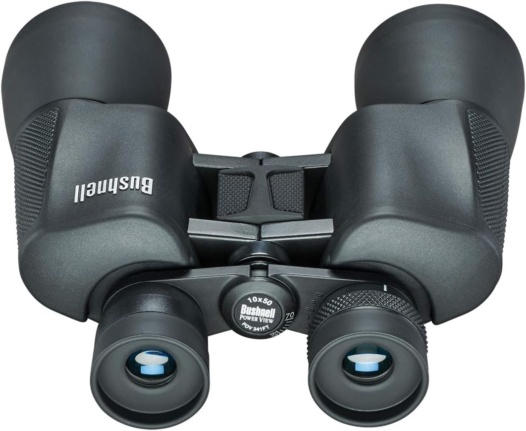 Bushnell 131056 Power View Binoculars, 10x50mm, BAK 7 Porro Prism, Black, 341 ft FOV 1000 yd