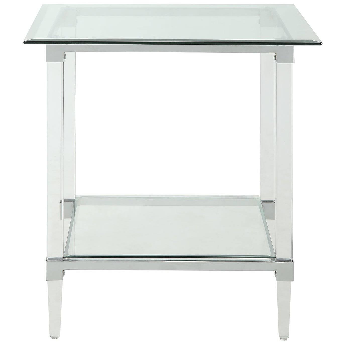 Acme Polyanthus End Table, Clear Acrylic, Chrome u0026 Clear Glass