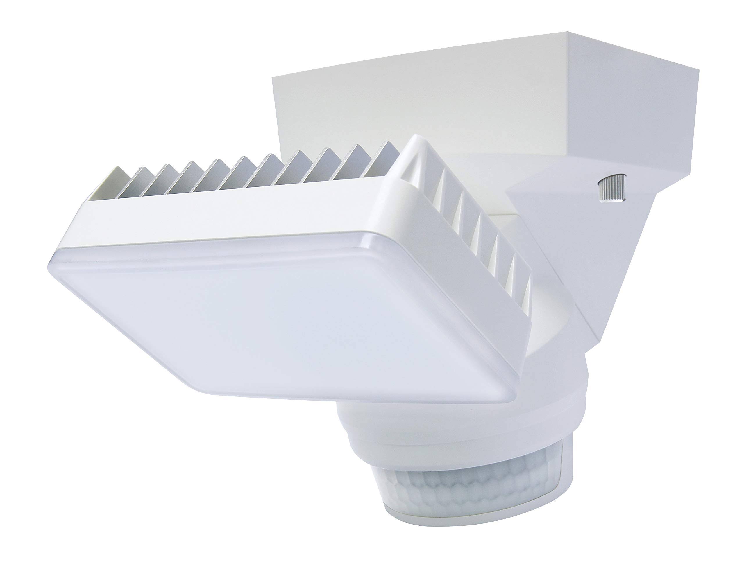 IQ America 180-Degree White Motion Activated Outdoor LED Flood Light