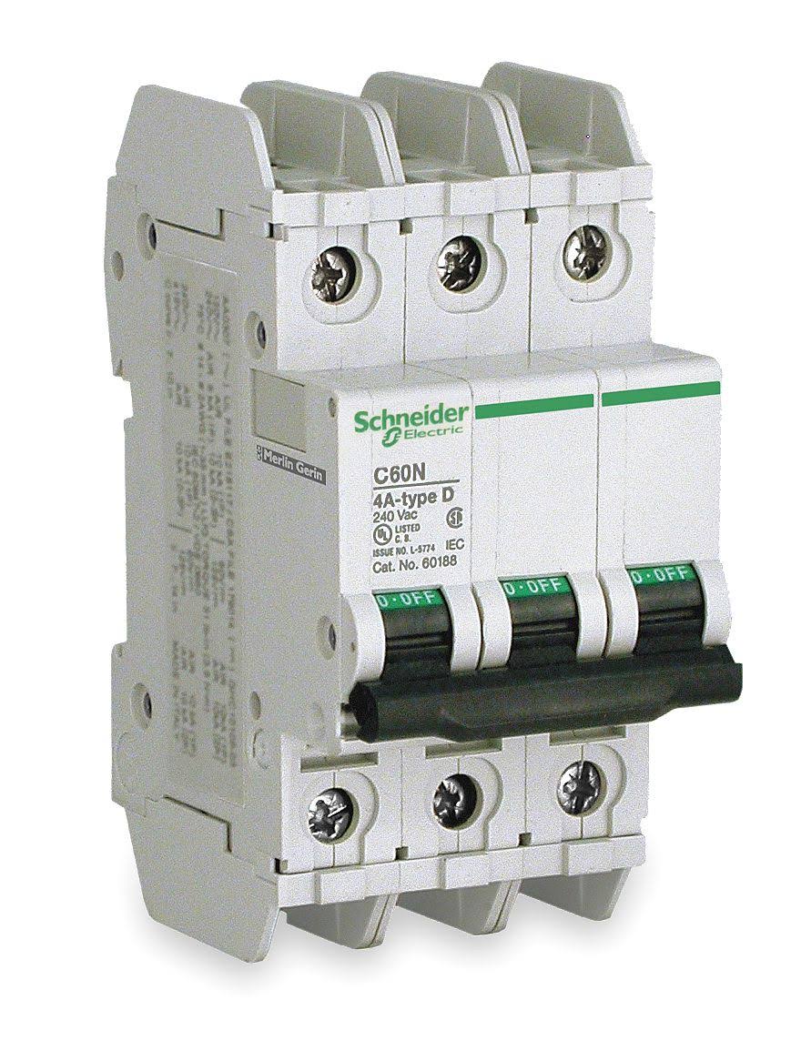 Schneider Electric 60183 3P Miniature Circuit Breaker 35A 120/240VAC