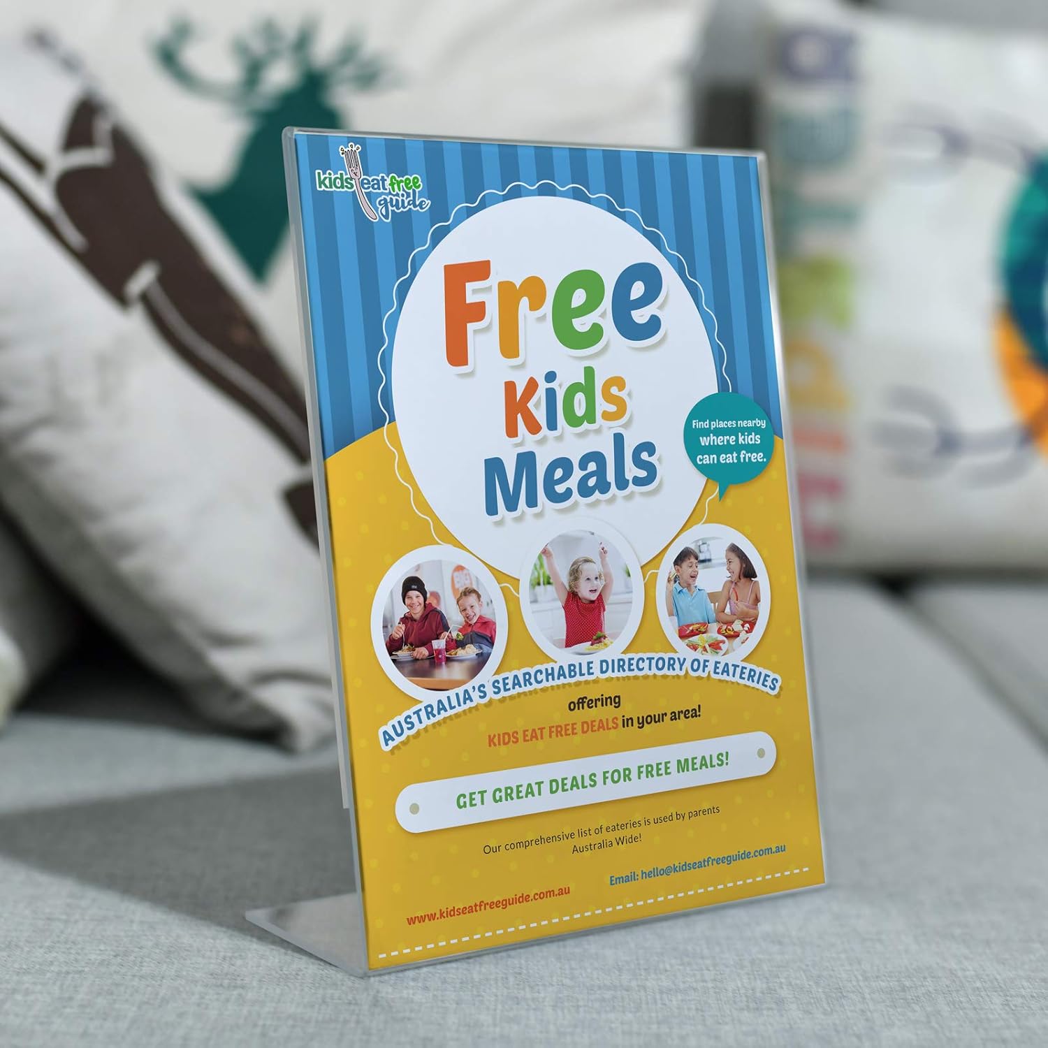 T-SIGN Acrylic Sign Holder 8.5 x 11, Slant Back Clear Table Top Plexi Display Plastic Stand, Menu Portrait Ad Frame for Home, Office, Store, Trade Shows, 12 Pack Pack of 2