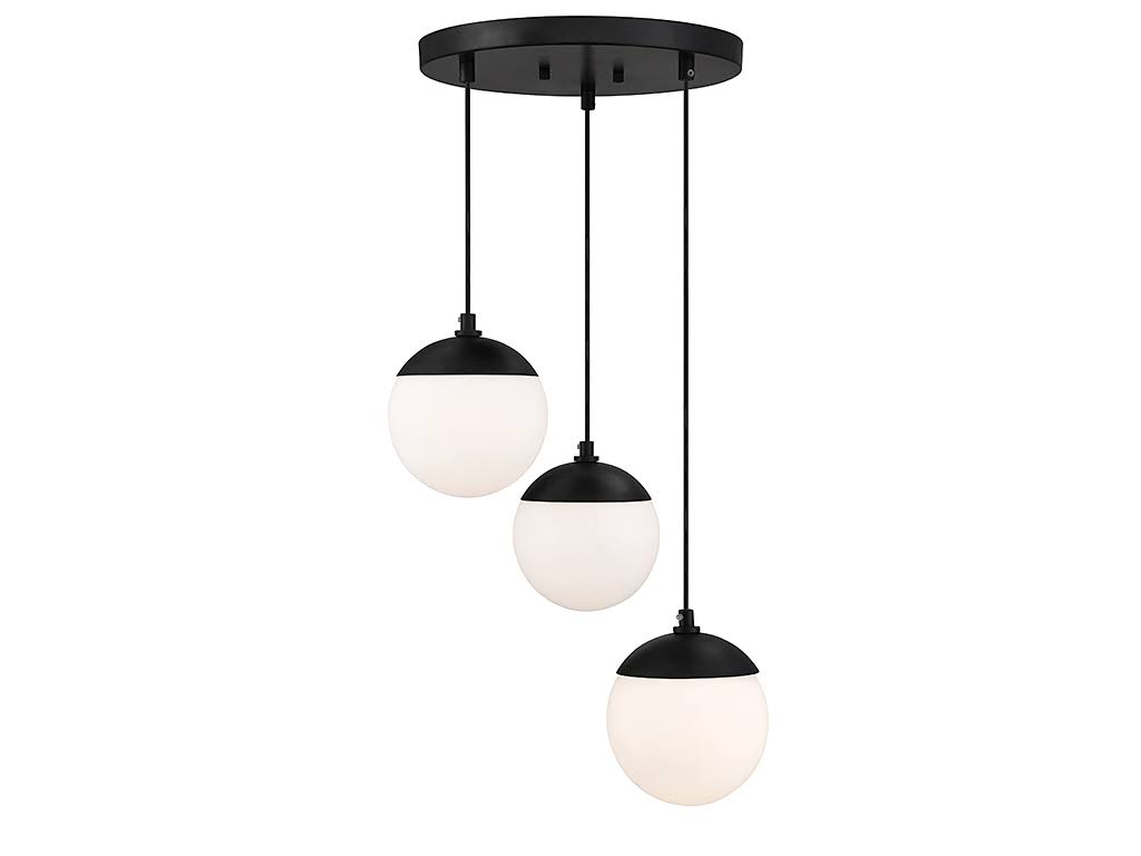 Meridian M10055MBK 3 Light Multipoint Chandelier - Matte Black