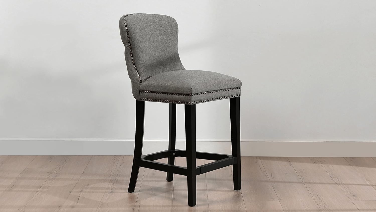 Jennifer Taylor Home Solano 26” Leather Bar Stool (Set of 2), Vintage Black