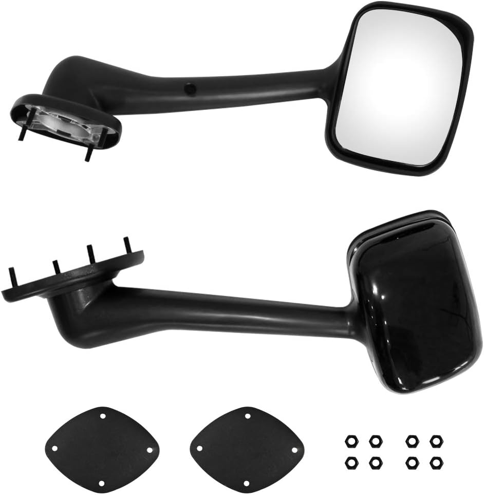 Aostirmotor Pair Hood Mirrors Kit Trucks Driver Left and Passenger Side Pair Black Hood Mirror for Freightliner Cascadia（2008-2016）