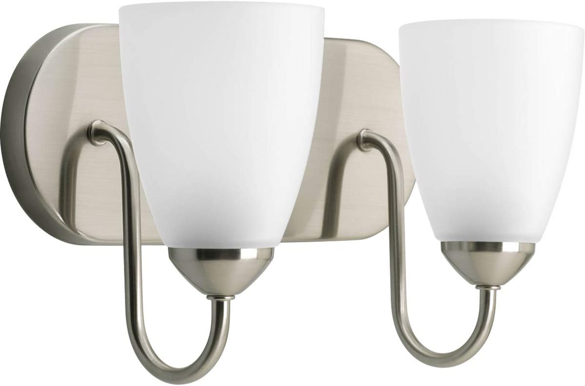Progress Lighting P2707-09 Traditional One Bath from Madison Collection in Chrome Finish Lighting Accessory, Brushed Nickel Pack of 2