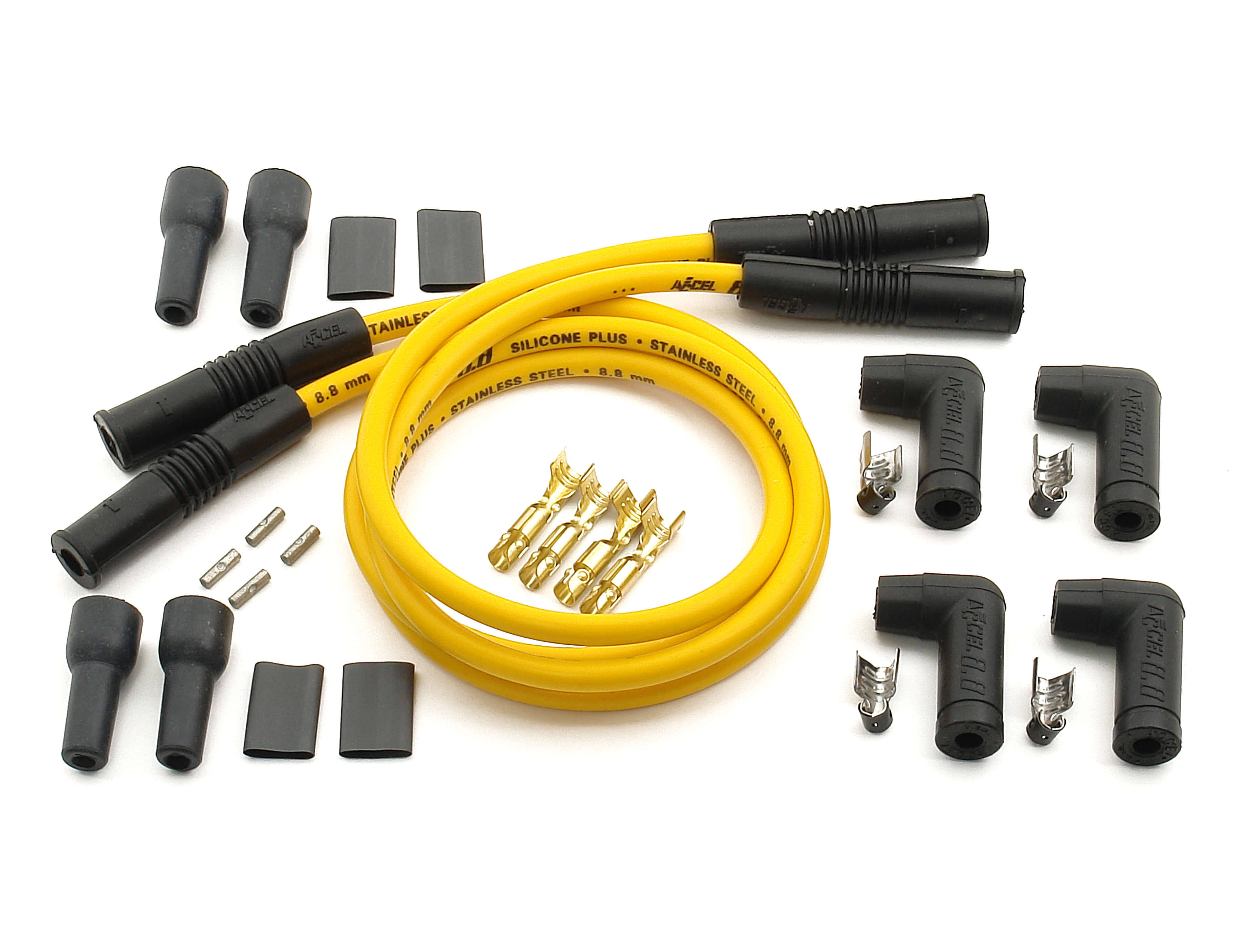 Accel Universal Spark Plug Wire Set, Yellow, 8.8mm