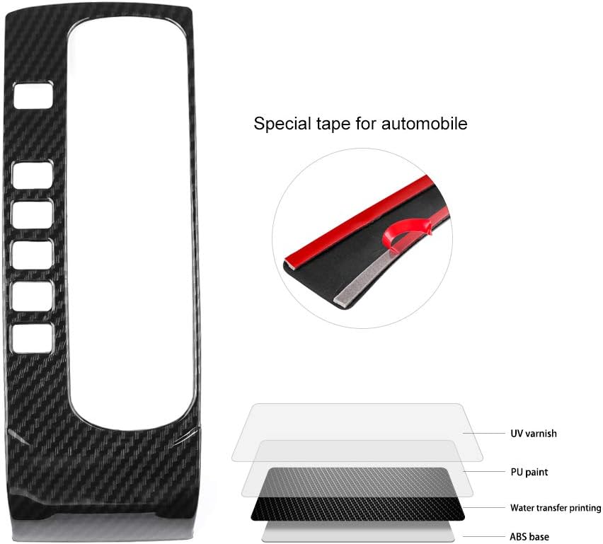 Thenice for 10th Gen Civic ABS Carbon Fiber Grain Gear Panel Trim Shift Boots Cover for Honda Civic Sedan Hatchback Coupe 2016 2017 2018 2019 2020 2021 -Automatic Transmission