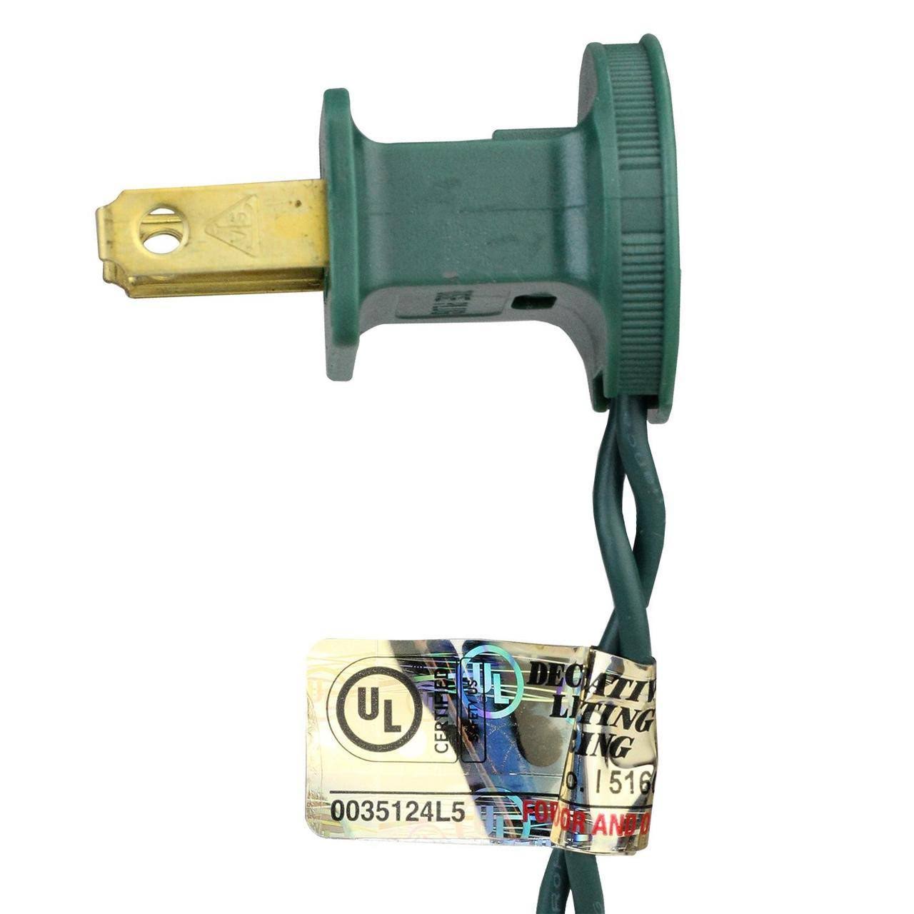 Set of 200 Faceted Warm White LED C6 Christmas Lights - Green Wire