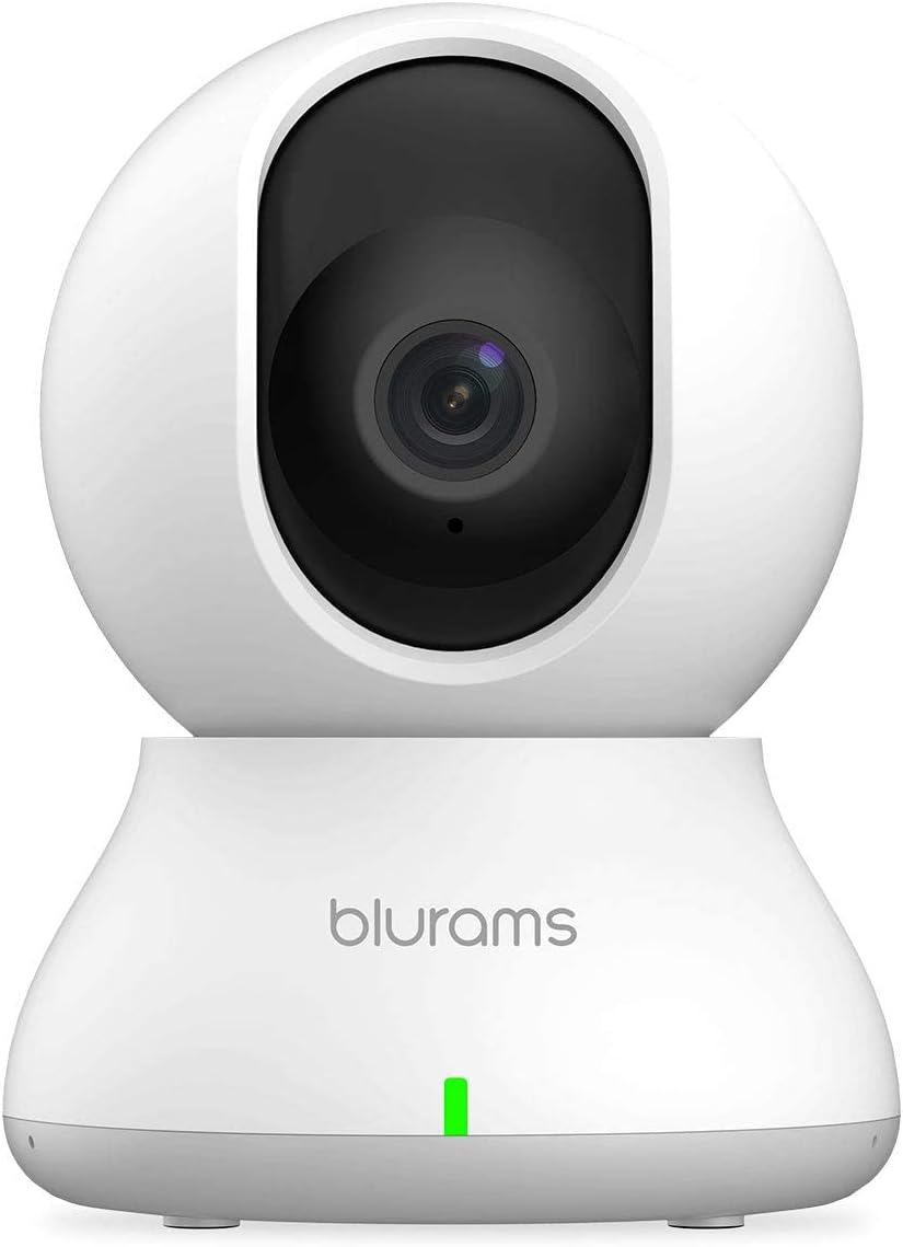 Security Camera 2K, blurams Baby Monitor Dog Camera 360-degree for Home Security w/ Smart Motion Tracking, Phone App, IR Night Vision, Siren, Works with Alexa & Google Assistant & IFTTT, 2-Way Audio Pack of 2
