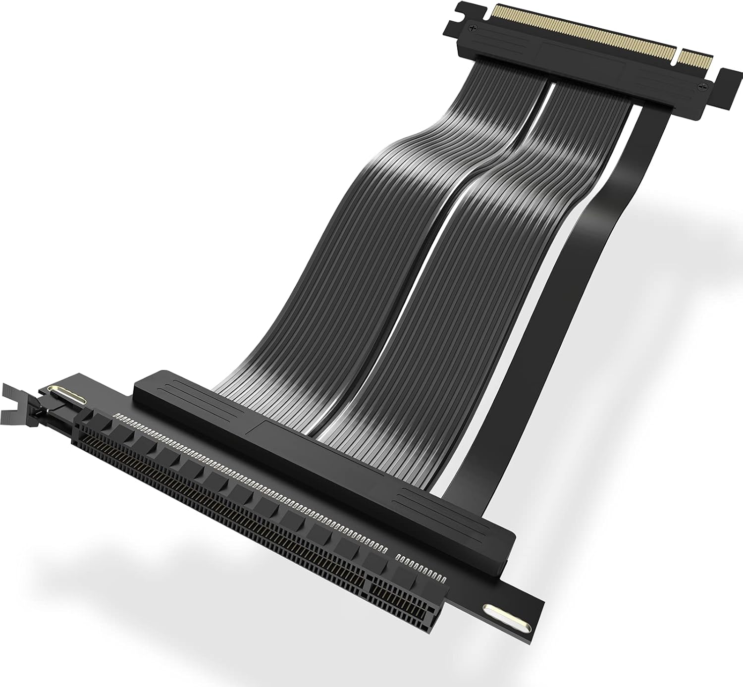 ASIAHORSE PCIE 4.0 16x Shielded Extreme High Speed Riser Cable with PCI Express Port for GPU Extension Card-Right Connector(20CM-180) Pack of 2