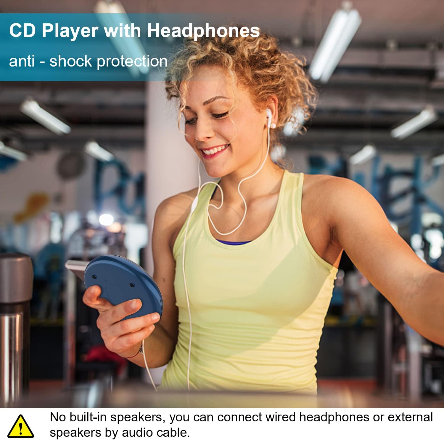 CD Player Portable, MONODEAL Portable CD Player for Car Anti-Skip Protection, Rechargeable Walkman CD Player with Headphones for Running & Traveling, Personal Compact CD Player for Seniors, Adult,Kids Pack of 2